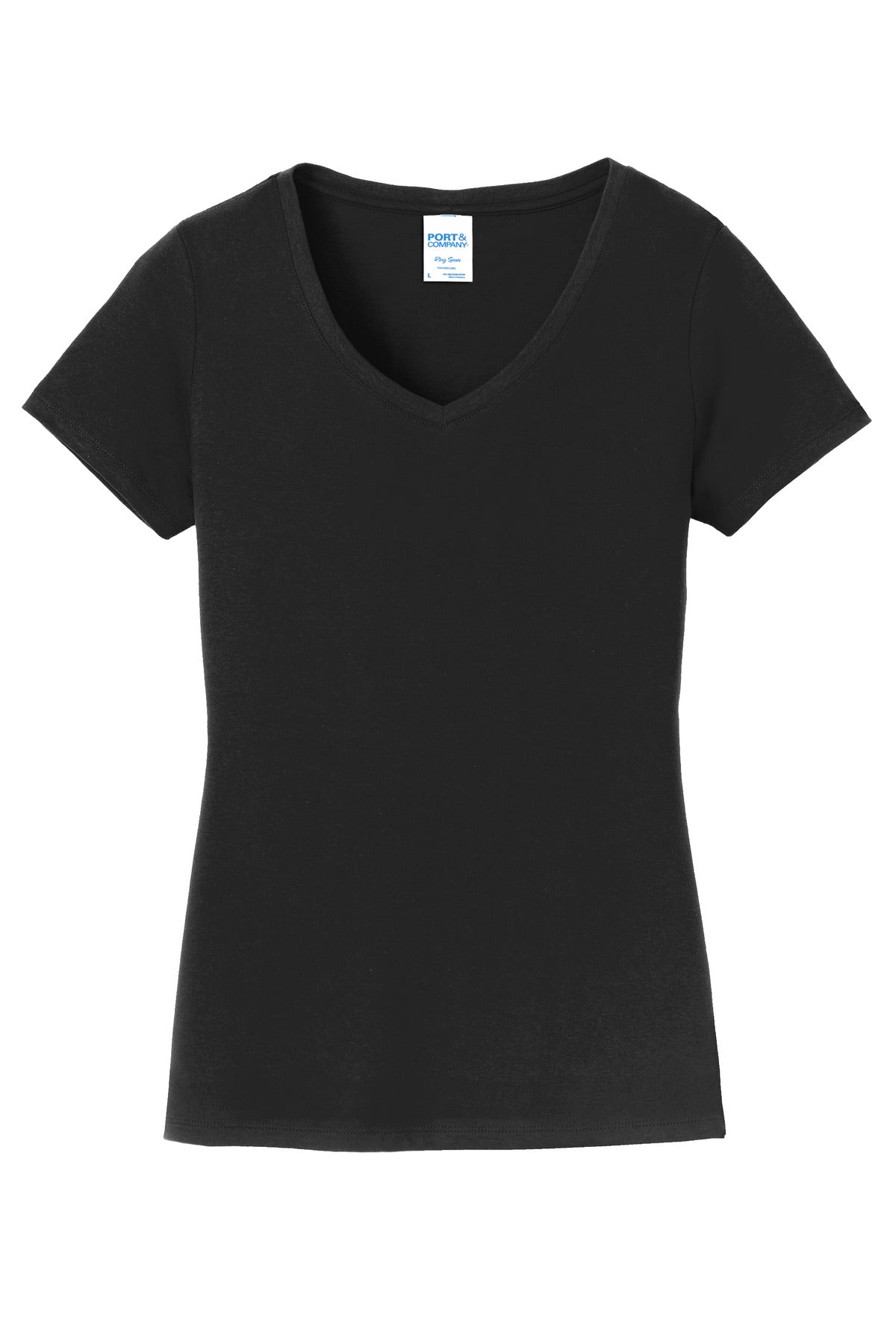 Port & Company Women's Fan Favorite V-Neck Tee. LPC450V Jet Black