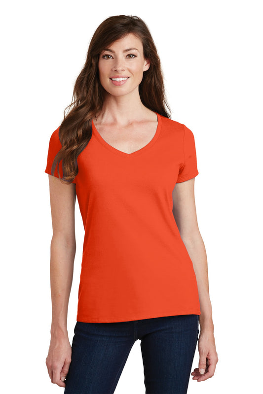 Port & Company Women's Fan Favorite V-Neck Tee. LPC450V Orange