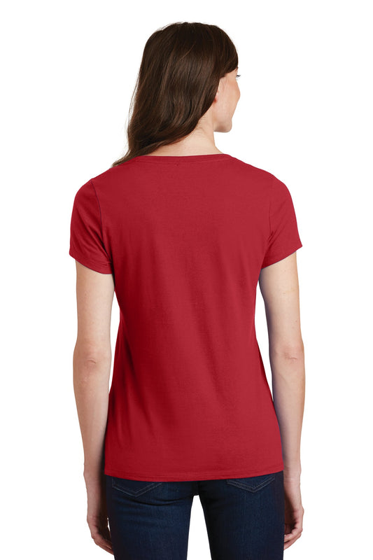 Port & Company Women's Fan Favorite V-Neck Tee. LPC450V Team Cardinal