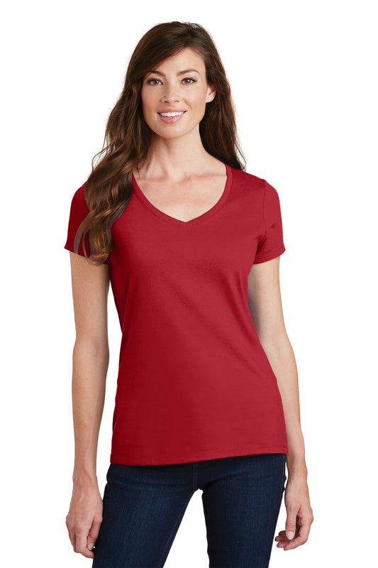 Port & Company Women's Fan Favorite V-Neck Tee. LPC450V Team Cardinal