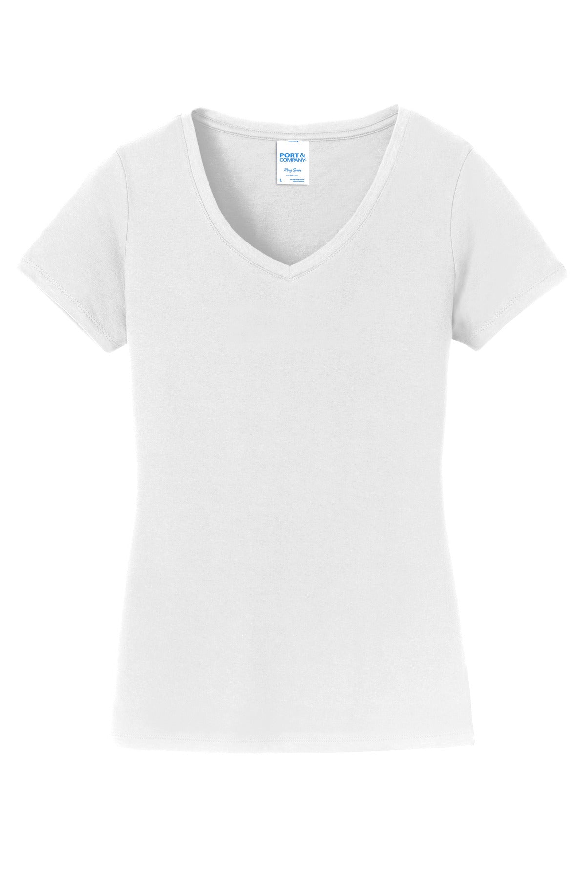 Port & Company Women's Fan Favorite V-Neck Tee. LPC450V White
