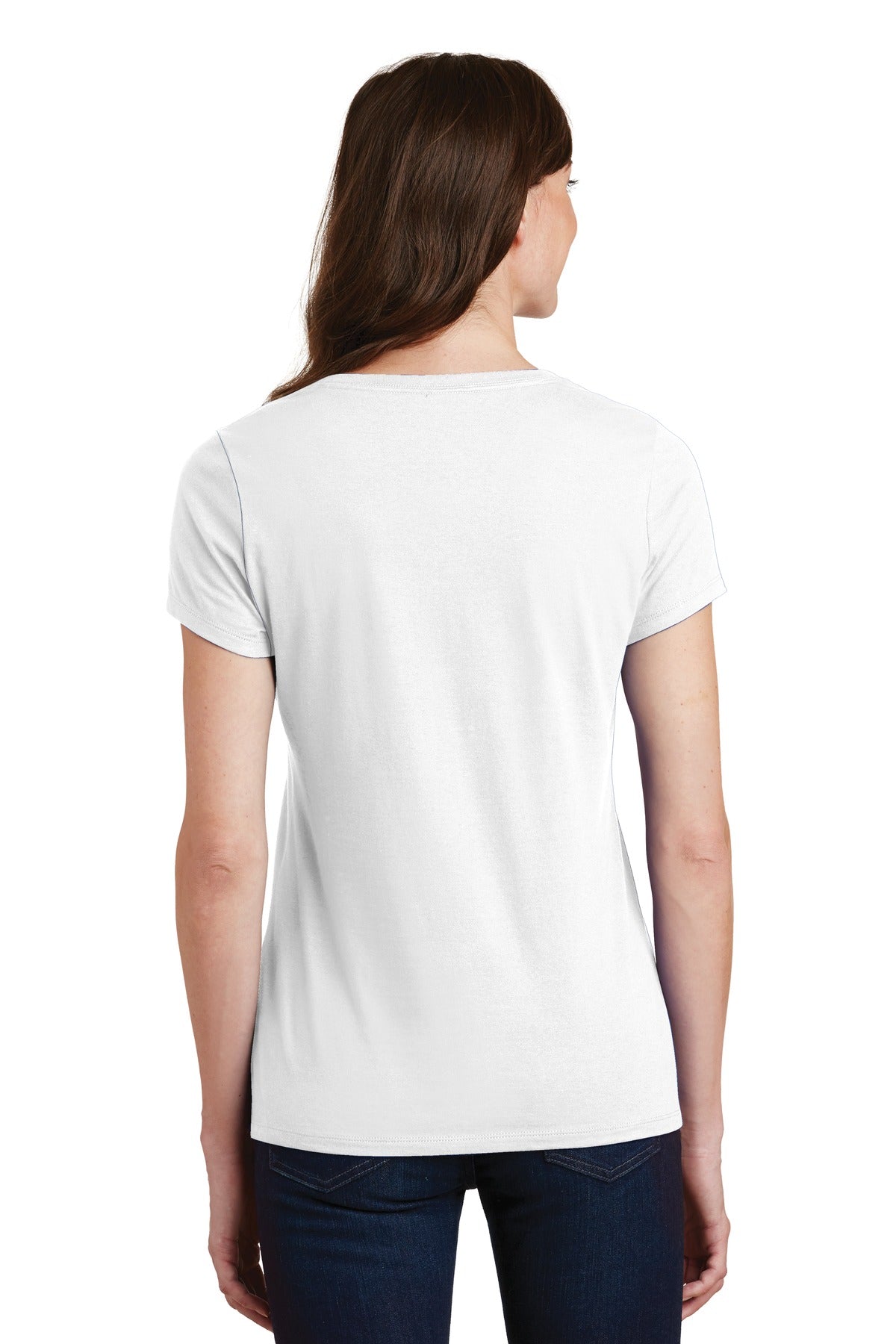 Port & Company Women's Fan Favorite V-Neck Tee. LPC450V White