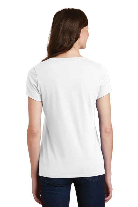 Port & Company Women's Fan Favorite V-Neck Tee. LPC450V White
