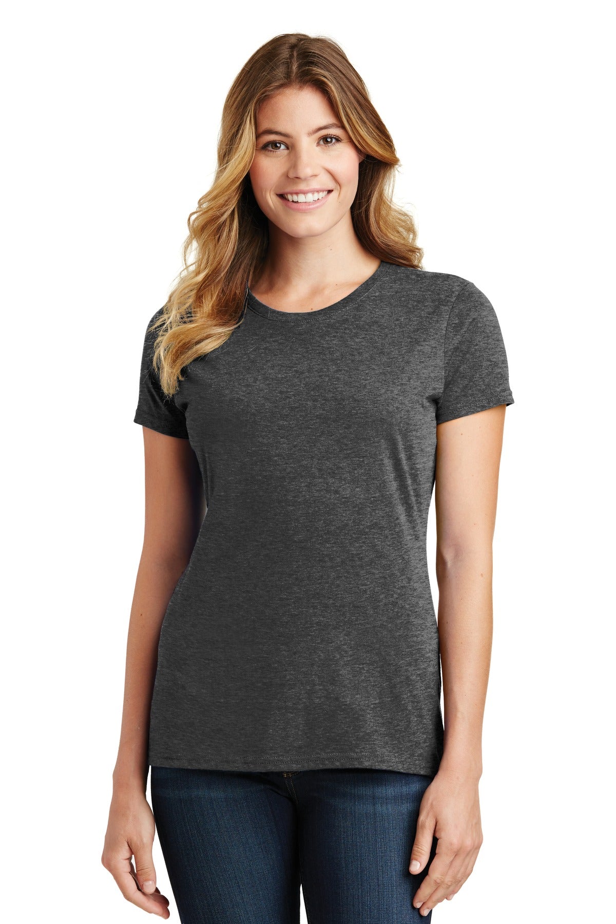 Port & Company Women's Fan Favorite Tee. LPC450 Dark Heather Grey