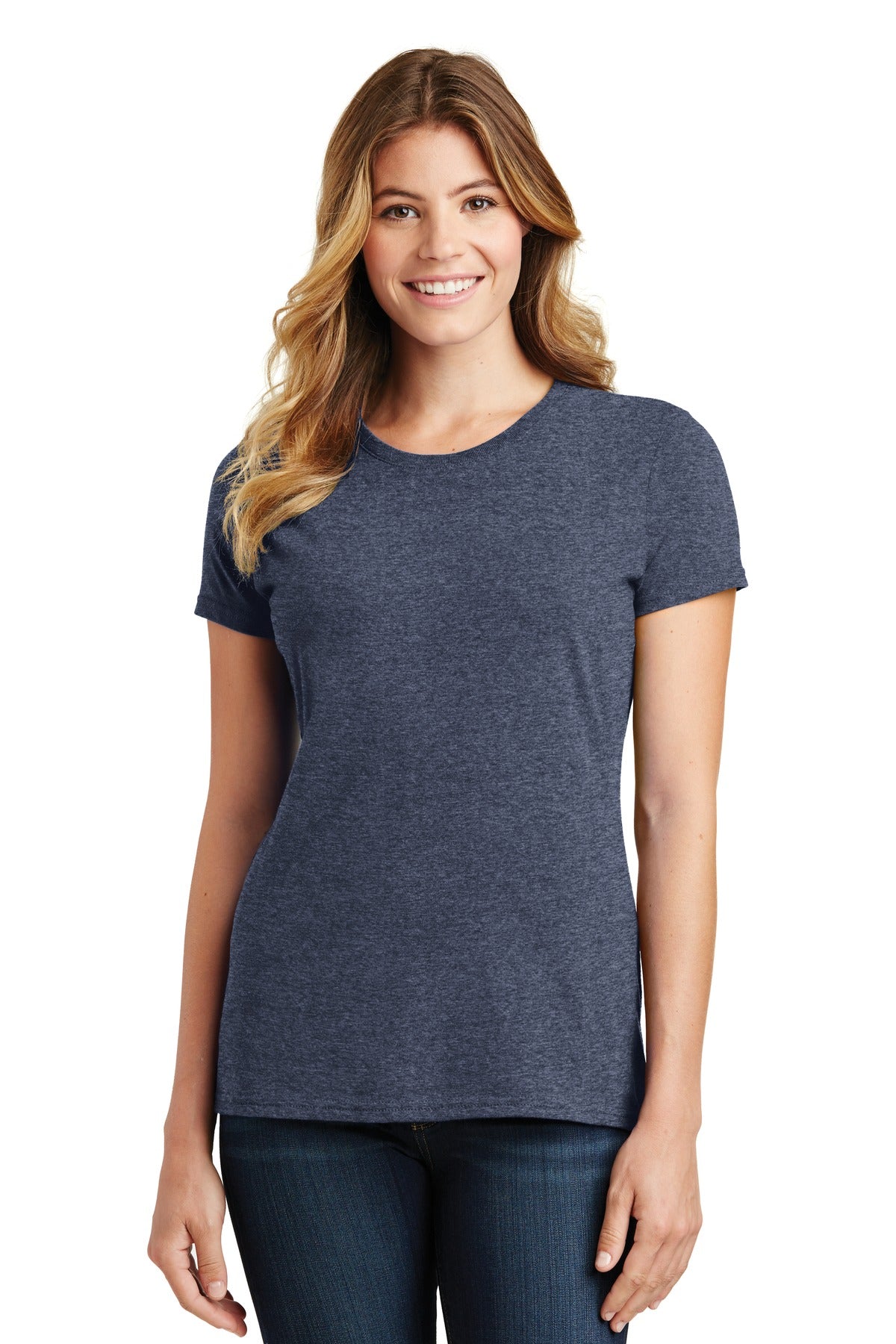 Port & Company Women's Fan Favorite Tee. LPC450 Heather Navy