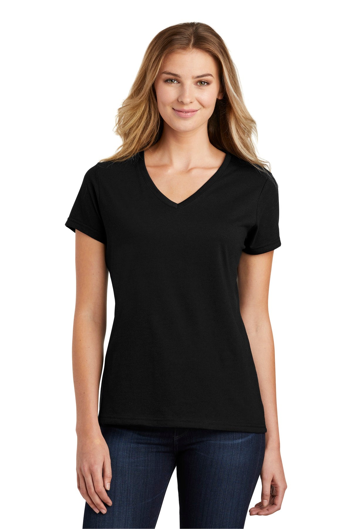Port & Company  Women's Fan Favorite  Blend V-Neck Tee. LPC455V Jet Black