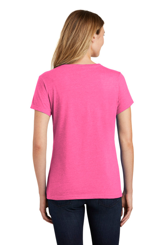Port & Company  Women's Fan Favorite  Blend V-Neck Tee. LPC455V Neon Pink Heather
