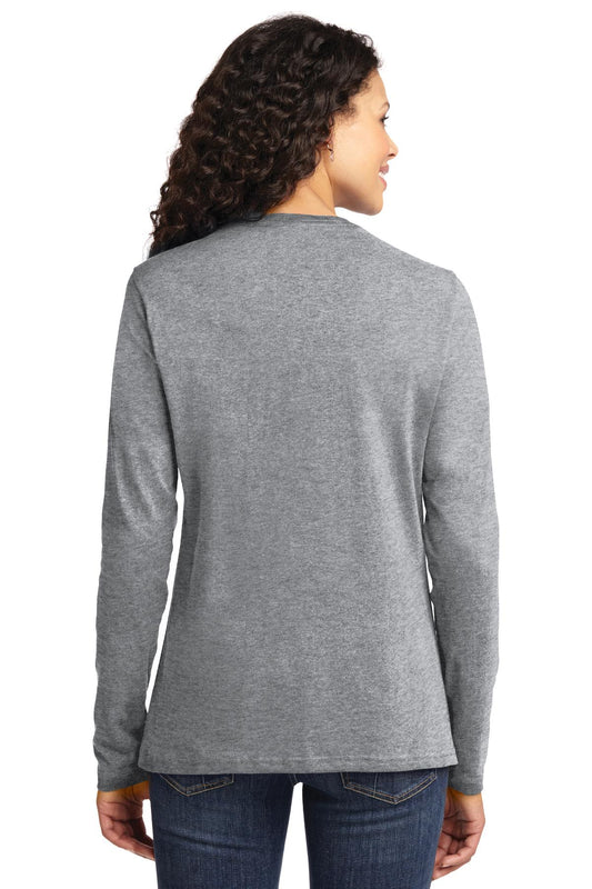 Port & Company Women's Long Sleeve Core Cotton Tee. LPC54LS Athletic Heather