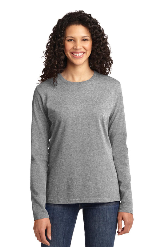 Port & Company Women's Long Sleeve Core Cotton Tee. LPC54LS Athletic Heather