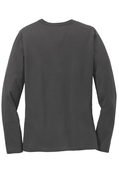 Port & Company Women's Long Sleeve Core Cotton Tee. LPC54LS Charcoal