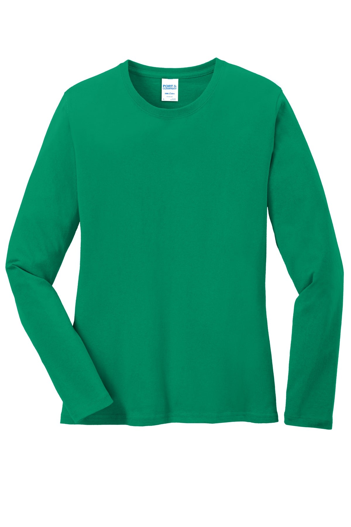 Port & Company Women's Long Sleeve Core Cotton Tee. LPC54LS Kelly