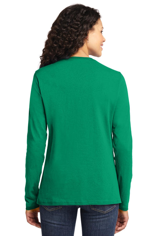 Port & Company Women's Long Sleeve Core Cotton Tee. LPC54LS Kelly
