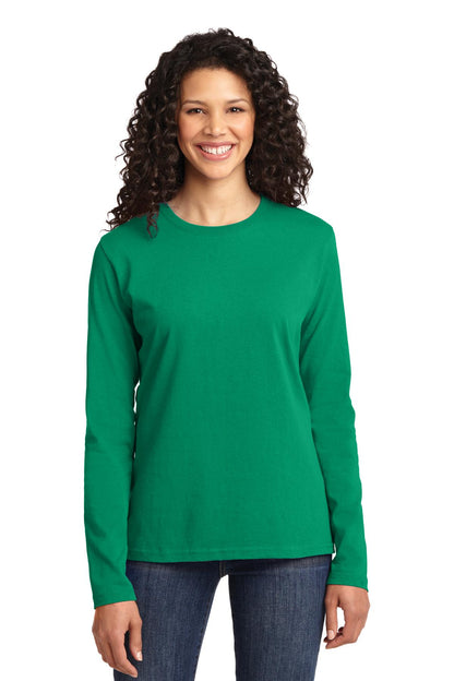 Port & Company Women's Long Sleeve Core Cotton Tee. LPC54LS Kelly