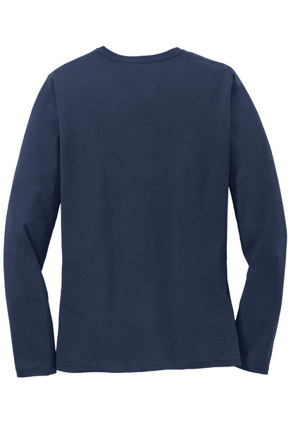 Port & Company Women's Long Sleeve Core Cotton Tee. LPC54LS Navy