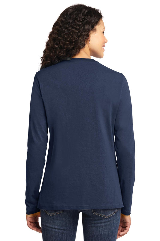 Port & Company Women's Long Sleeve Core Cotton Tee. LPC54LS Navy