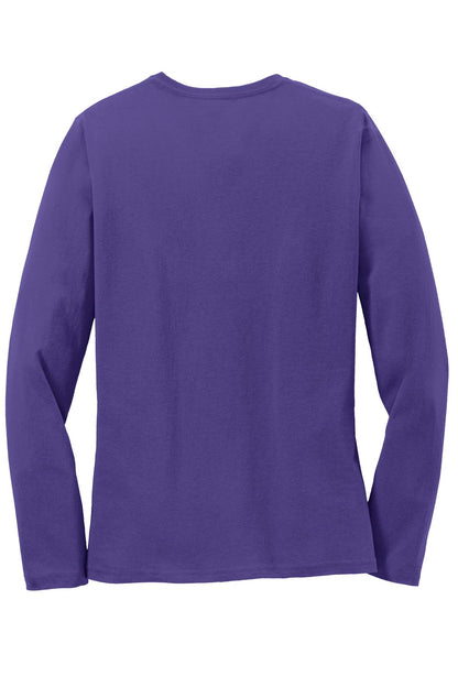 Port & Company Women's Long Sleeve Core Cotton Tee. LPC54LS Purple