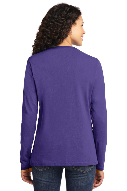 Port & Company Women's Long Sleeve Core Cotton Tee. LPC54LS Purple