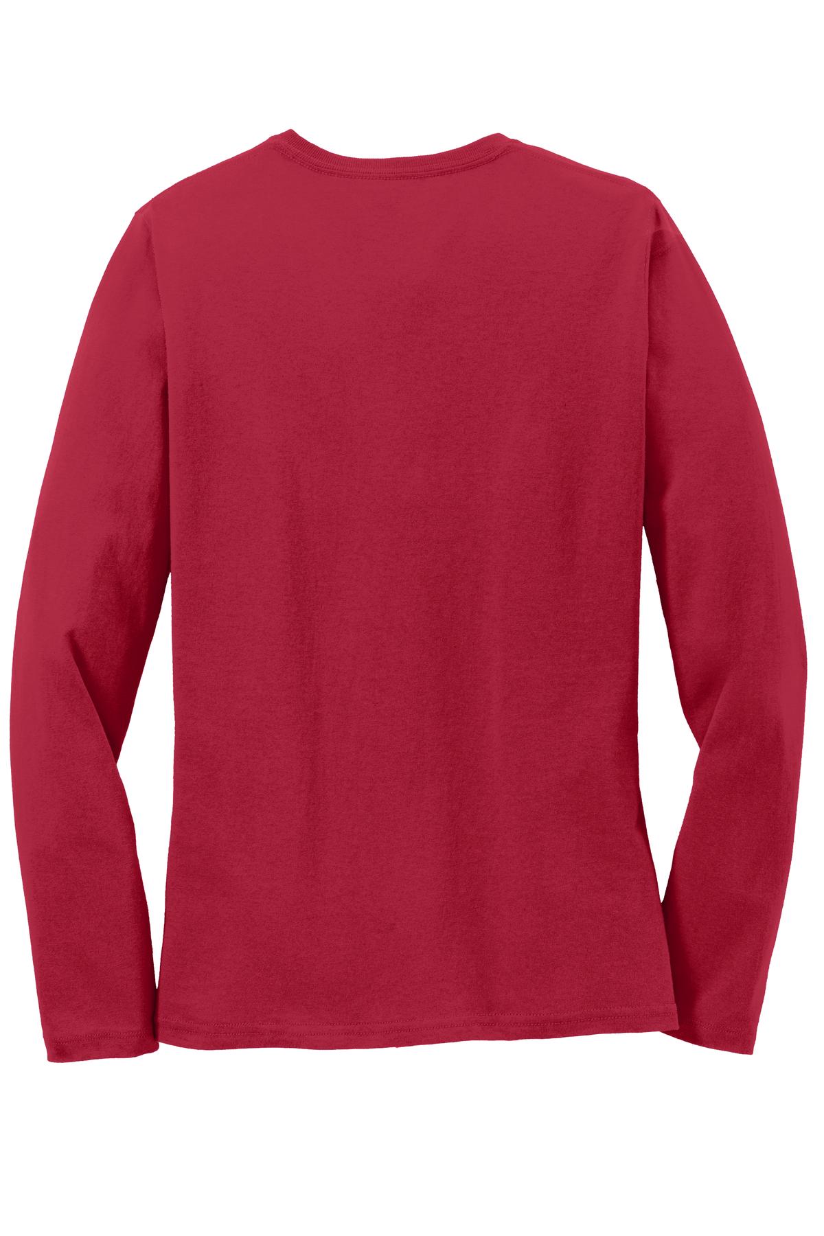Port & Company Women's Long Sleeve Core Cotton Tee. LPC54LS Red