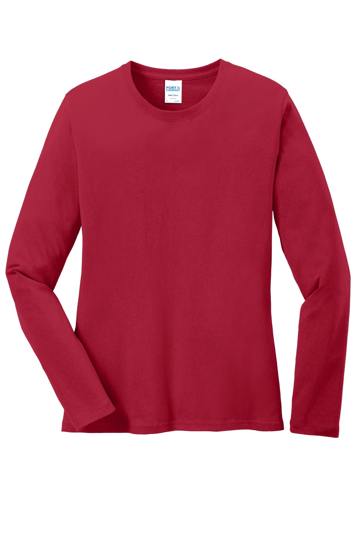 Port & Company Women's Long Sleeve Core Cotton Tee. LPC54LS Red