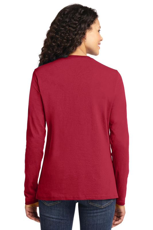 Port & Company Women's Long Sleeve Core Cotton Tee. LPC54LS Red