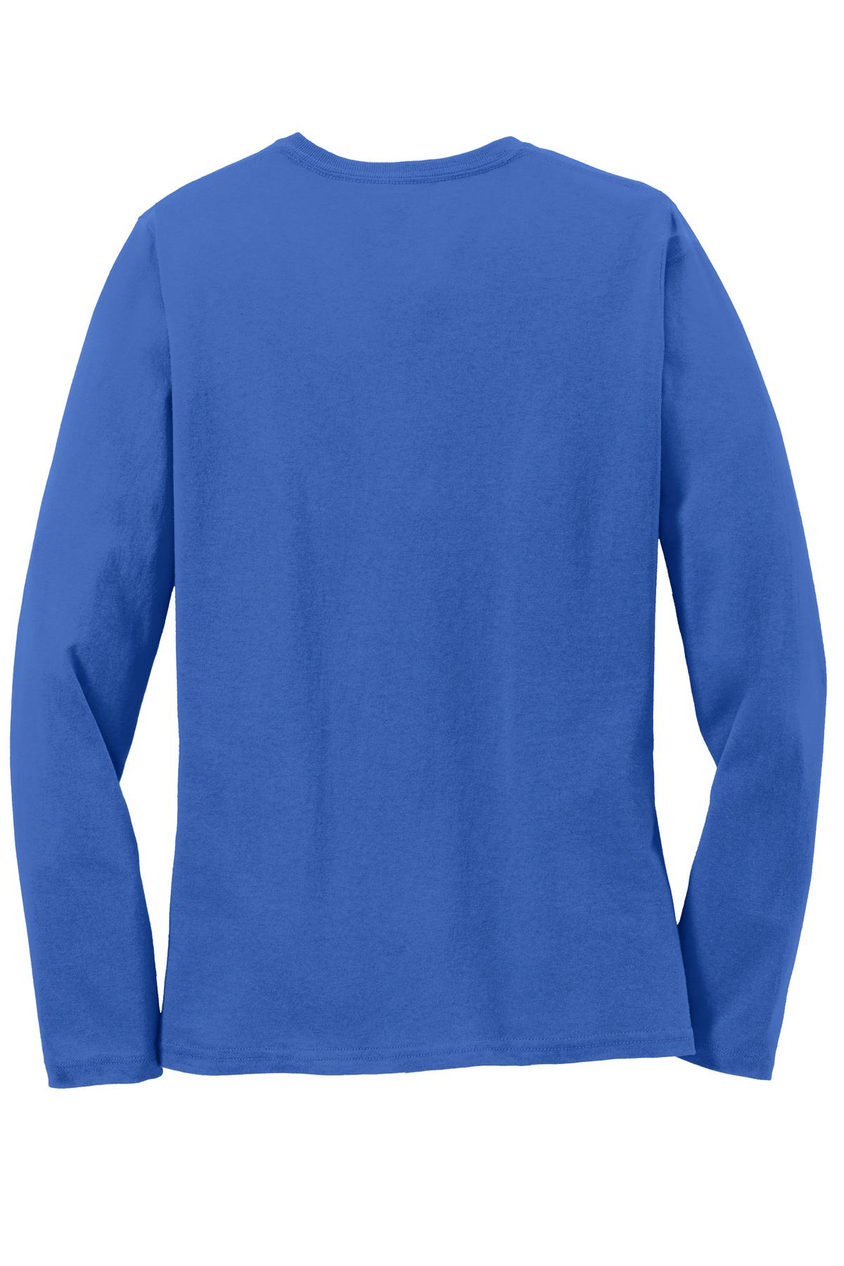 Port & Company Women's Long Sleeve Core Cotton Tee. LPC54LS Royal
