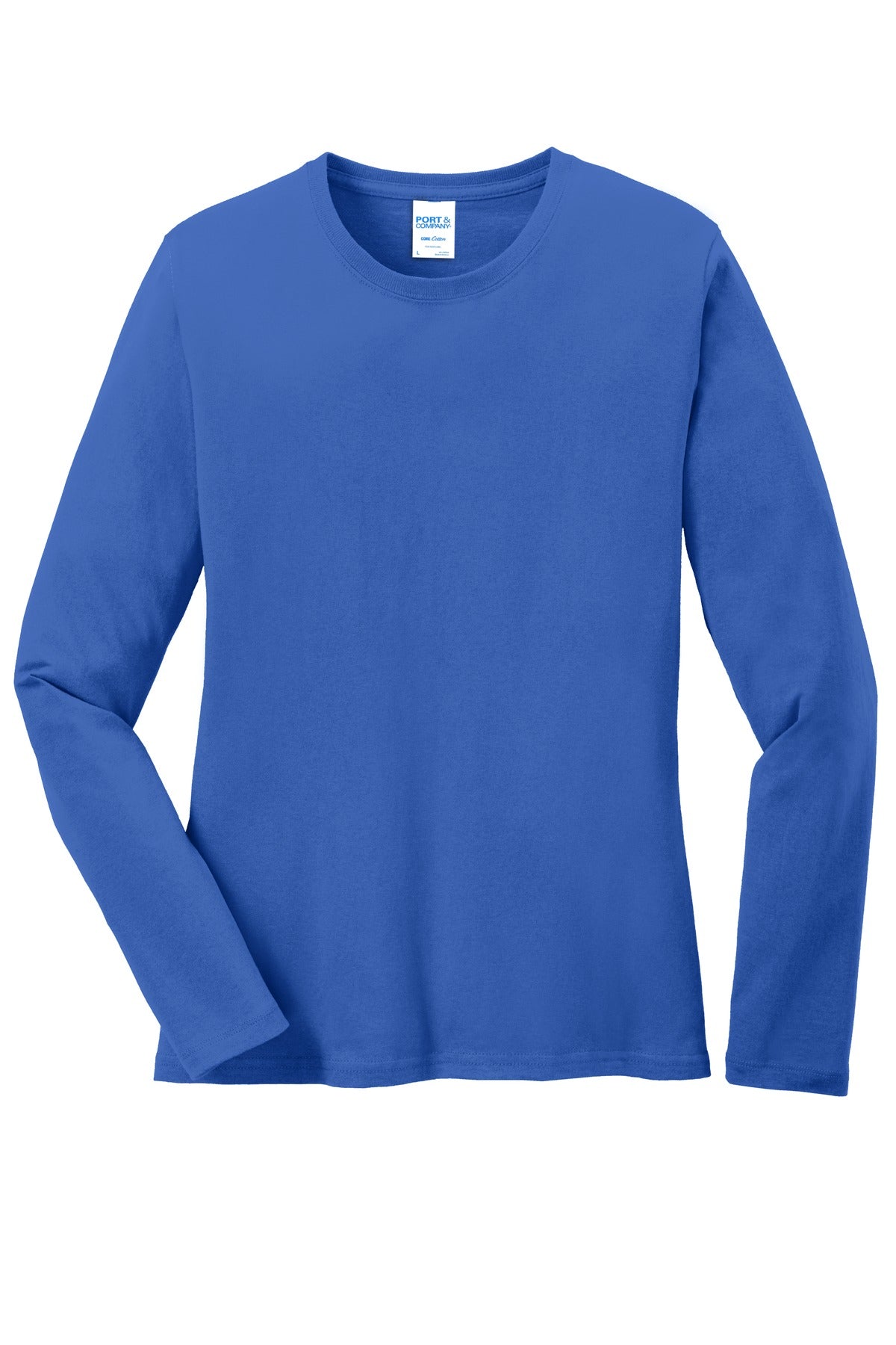 Port & Company Women's Long Sleeve Core Cotton Tee. LPC54LS Royal