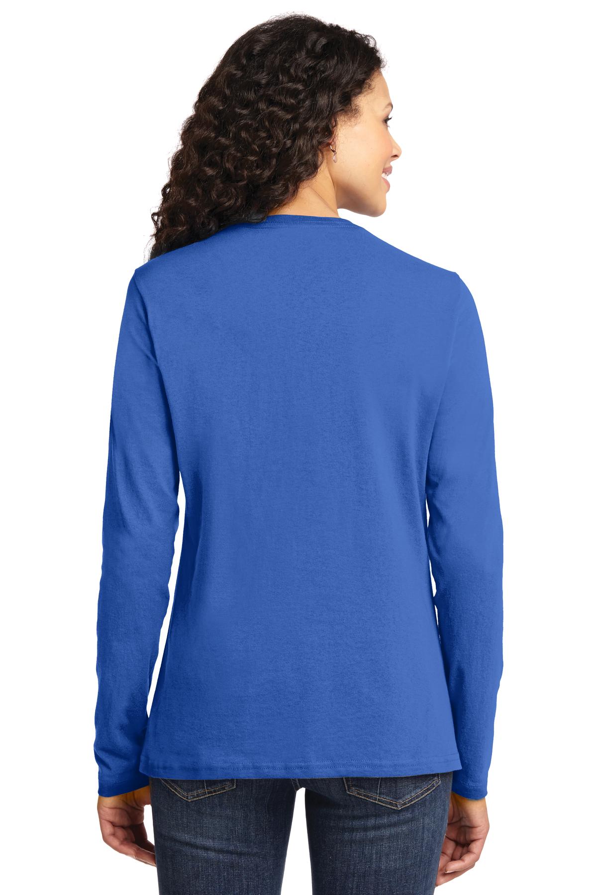 Port & Company Women's Long Sleeve Core Cotton Tee. LPC54LS Royal