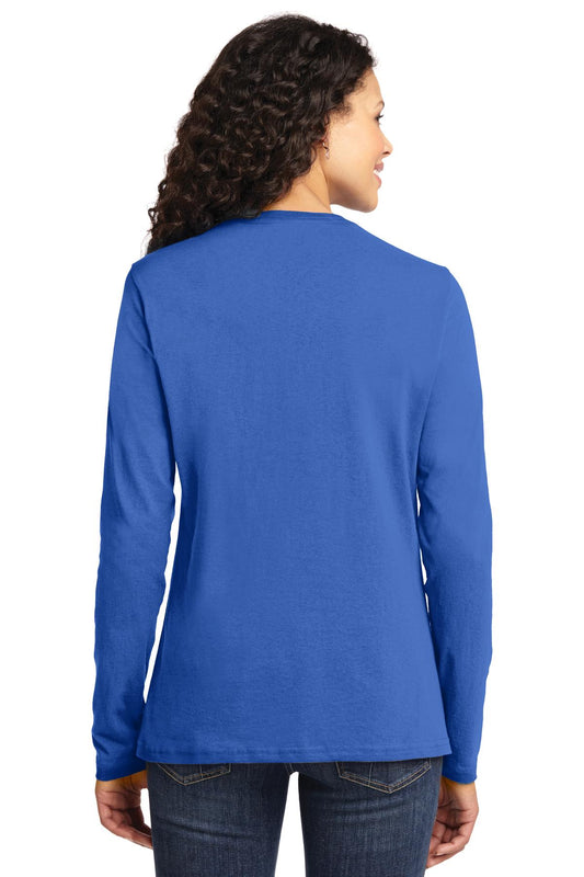 Port & Company Women's Long Sleeve Core Cotton Tee. LPC54LS Royal