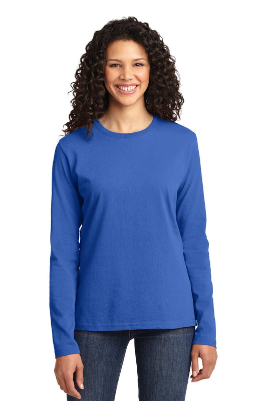 Port & Company Women's Long Sleeve Core Cotton Tee. LPC54LS Royal