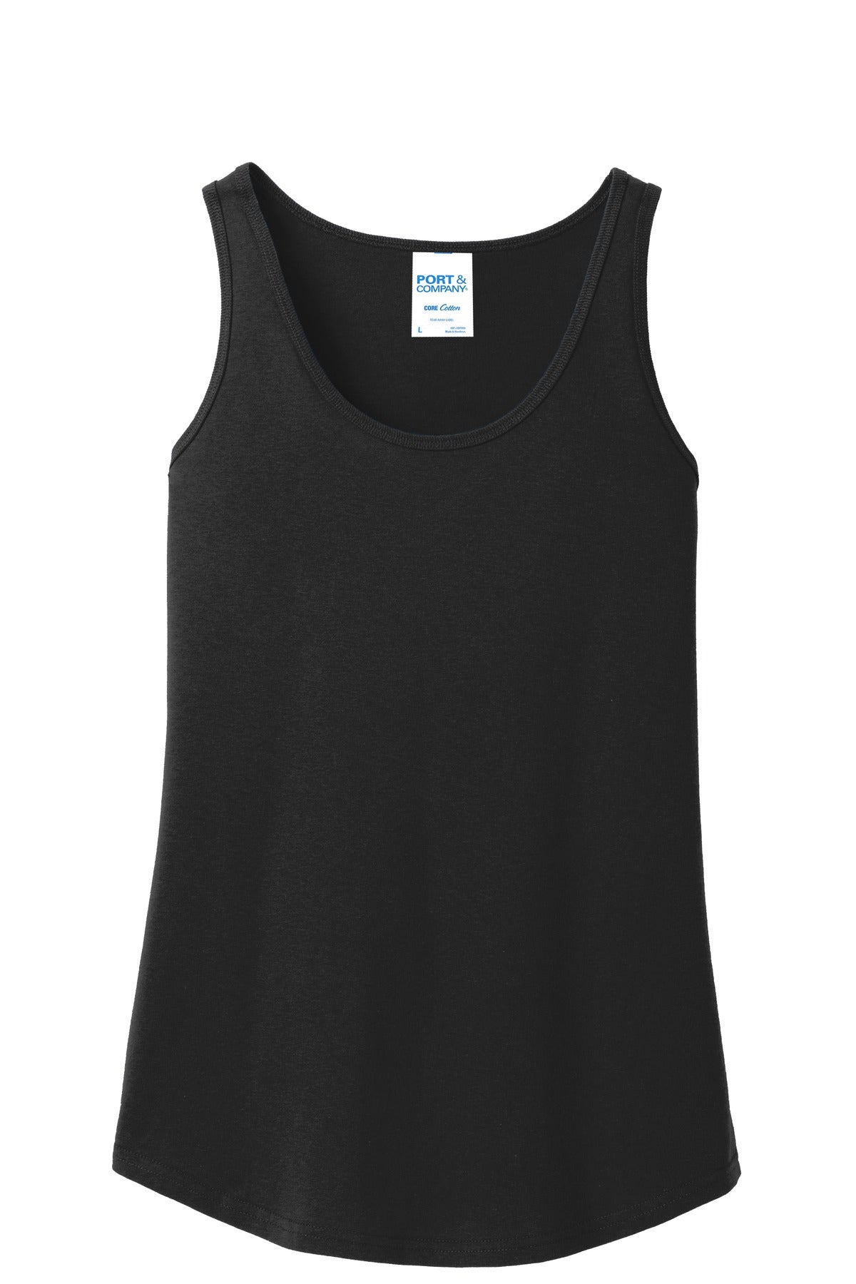 Port & Company Women's Core Cotton Tank Top.  LPC54TT Jet Black