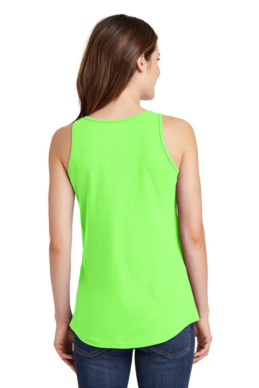 Port & Company Women's Core Cotton Tank Top.  LPC54TT Neon Green