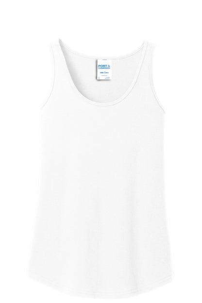 Port & Company Women's Core Cotton Tank Top.  LPC54TT White