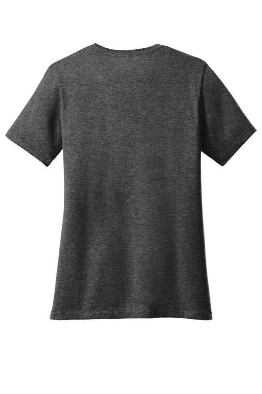 Port & Company Women's Core Cotton V-Neck Tee. LPC54V Dark Heather Grey
