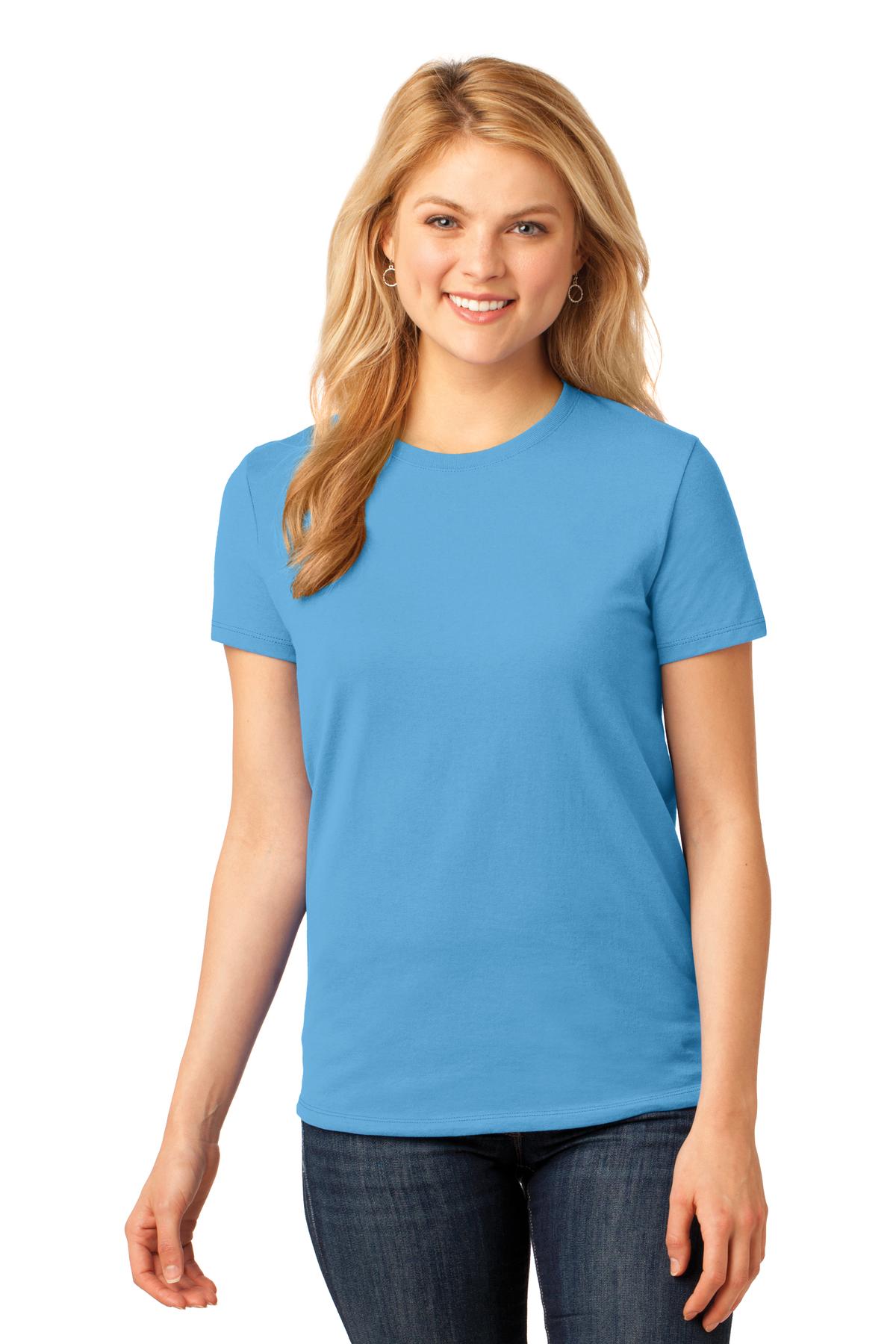 Port & Company Women's Core Cotton Tee. LPC54 Aquatic Blue