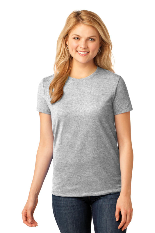 Port & Company Women's Core Cotton Tee. LPC54 Ash