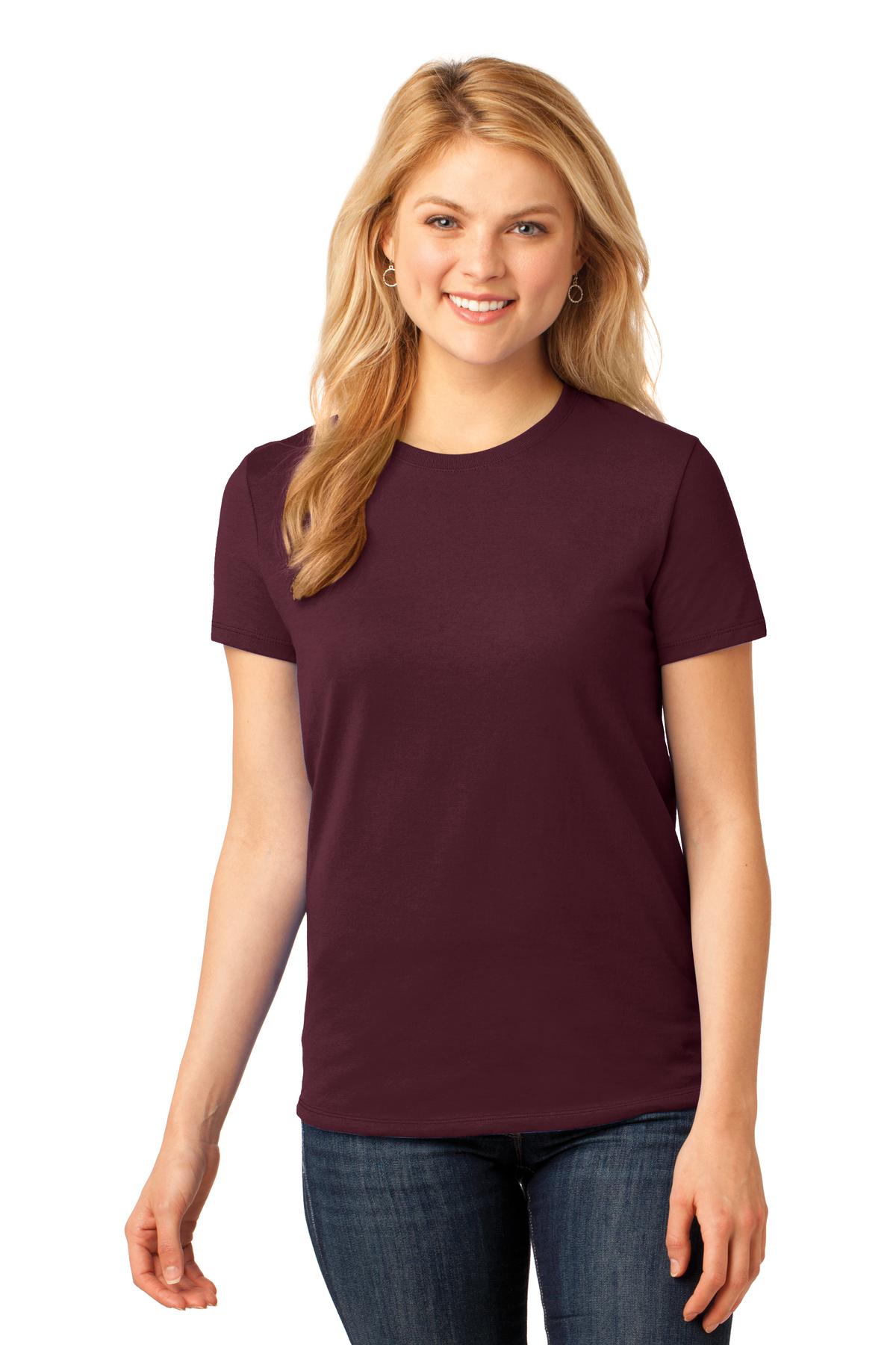 Port & Company Women's Core Cotton Tee. LPC54 Athletic Maroon