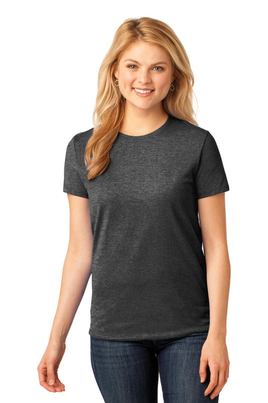 Port & Company Women's Core Cotton Tee. LPC54 Dark Heather Grey