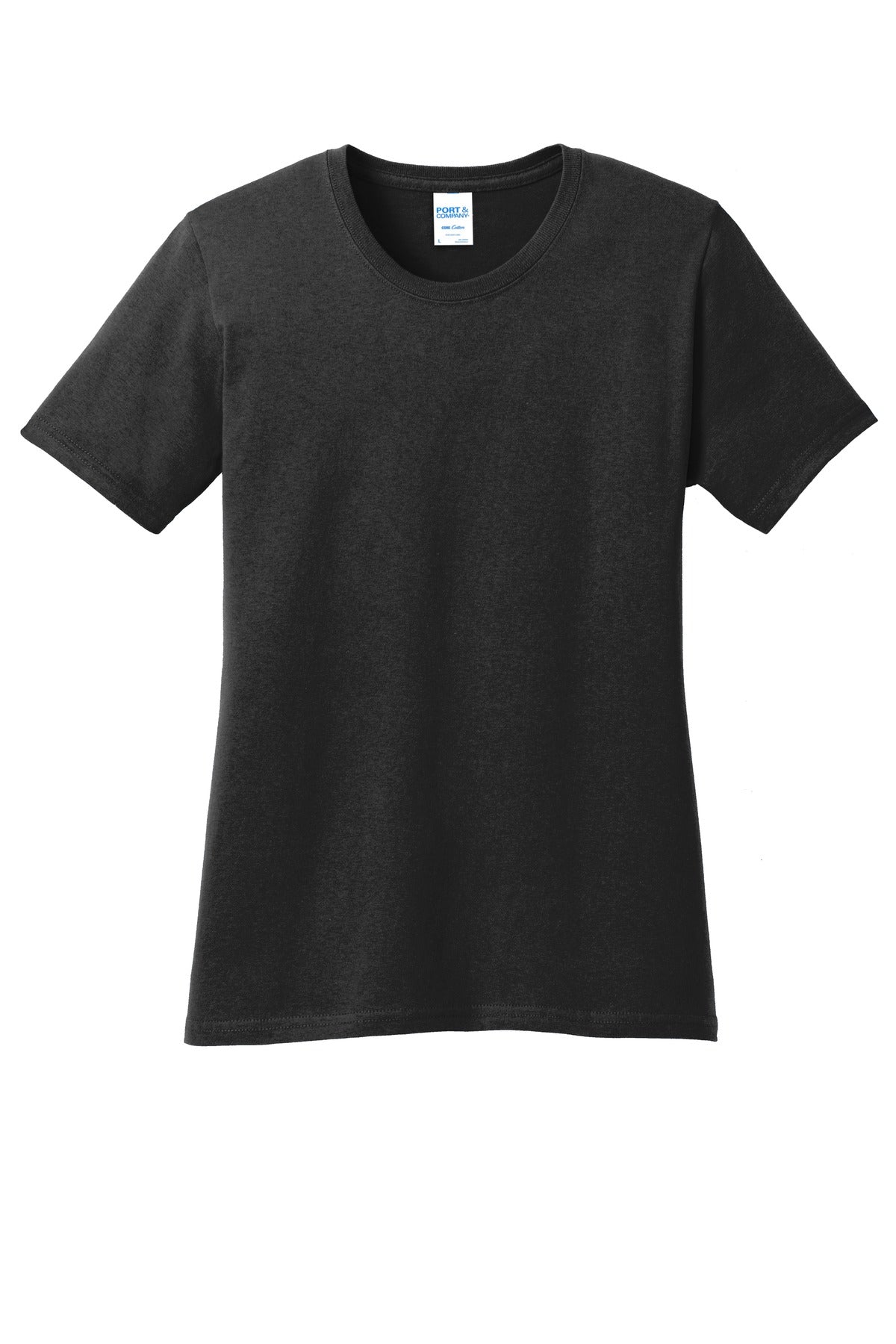 Port & Company Women's Core Cotton Tee. LPC54 Jet Black