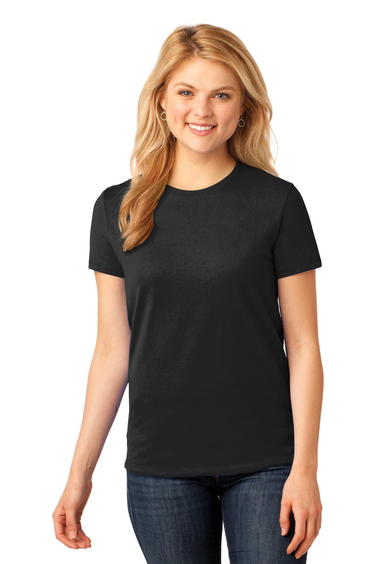 Port & Company Women's Core Cotton Tee. LPC54 Jet Black
