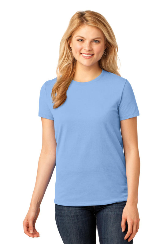 Port & Company Women's Core Cotton Tee. LPC54 Light Blue