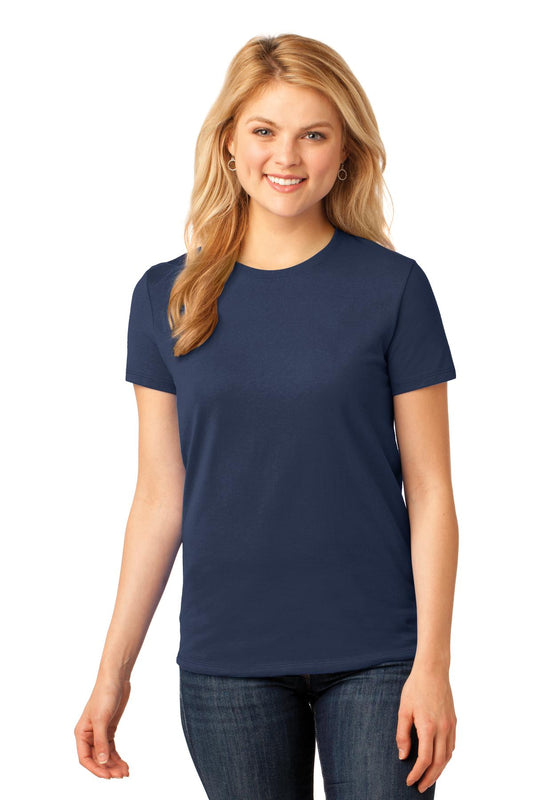 Port & Company Women's Core Cotton Tee. LPC54 Navy