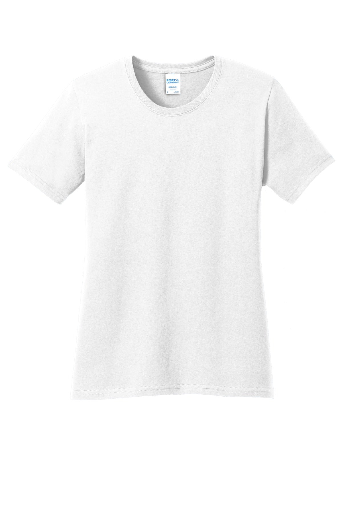 Port & Company Women's Core Cotton Tee. LPC54 White