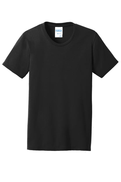 Port & Company Women's Core Blend Tee. LPC55 Jet Black