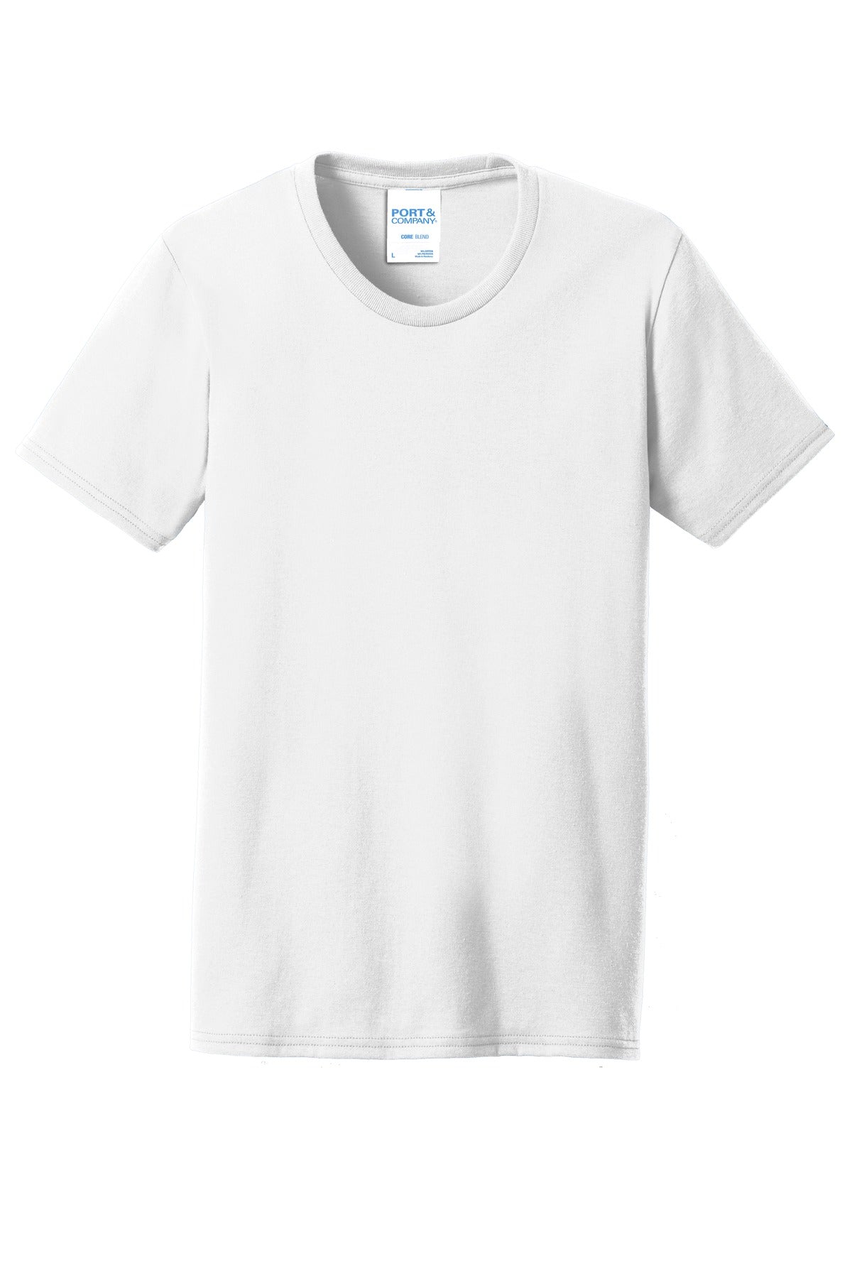 Port & Company Women's Core Blend Tee. LPC55 White