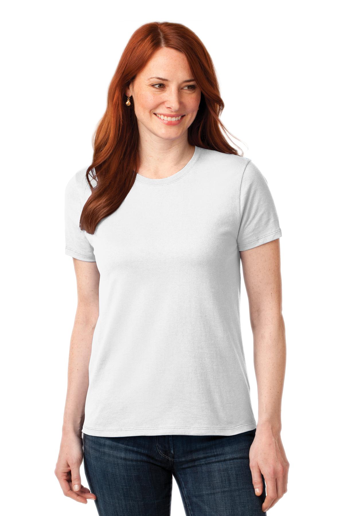 Port & Company Women's Core Blend Tee. LPC55 White