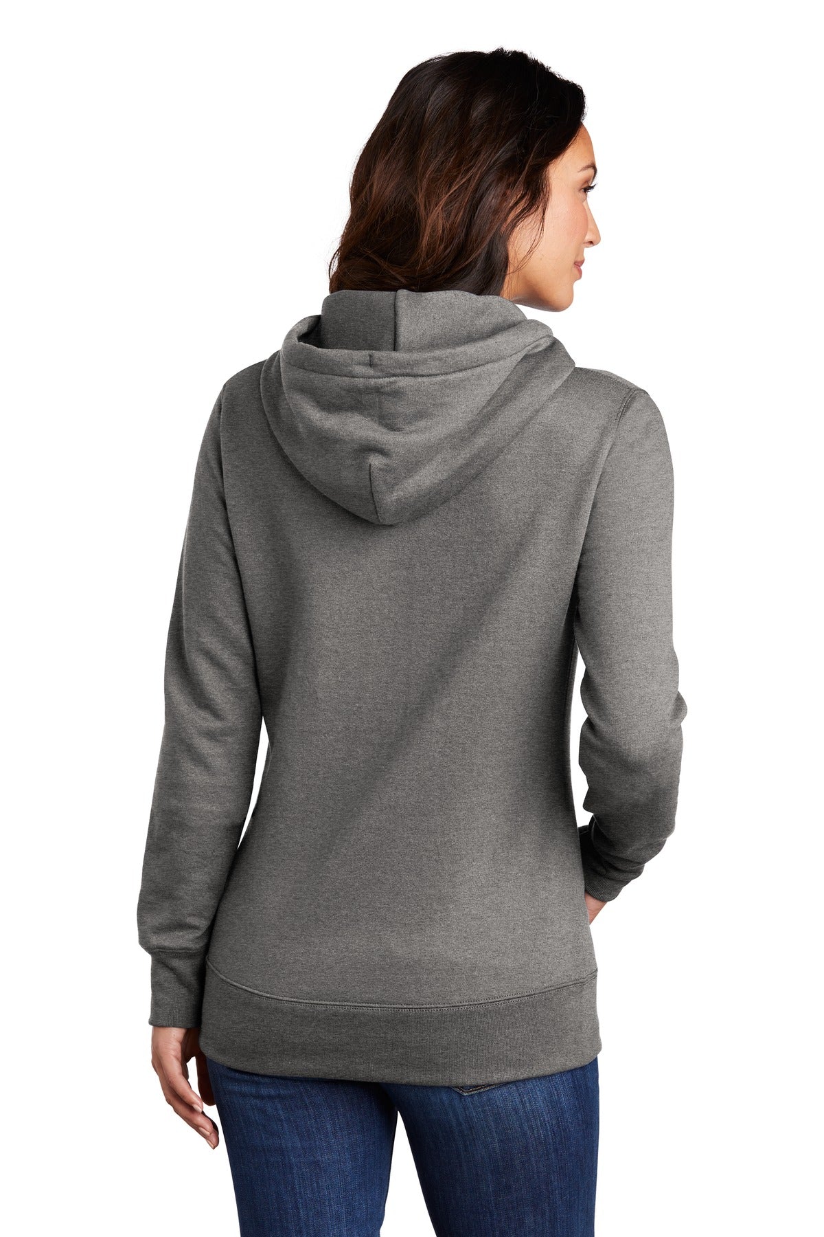 Port & Company  Women's Core Fleece Pullover Hooded Sweatshirt LPC78H Graphite Heather