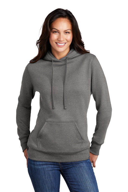 Port & Company  Women's Core Fleece Pullover Hooded Sweatshirt LPC78H Graphite Heather