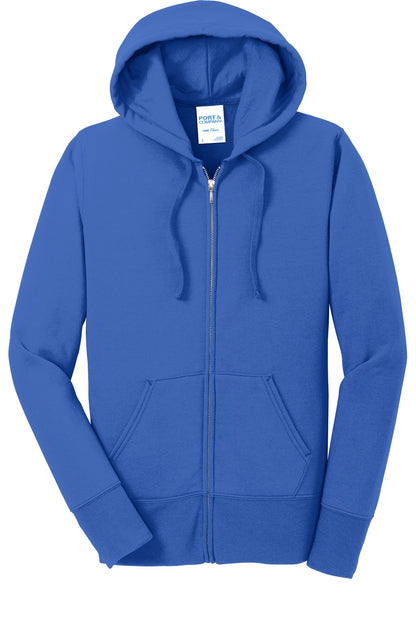 Port & Company Women's Core Fleece Full-Zip Hooded Sweatshirt. LPC78ZH Royal