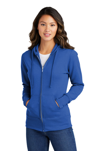Port & Company Women's Core Fleece Full-Zip Hooded Sweatshirt. LPC78ZH Royal