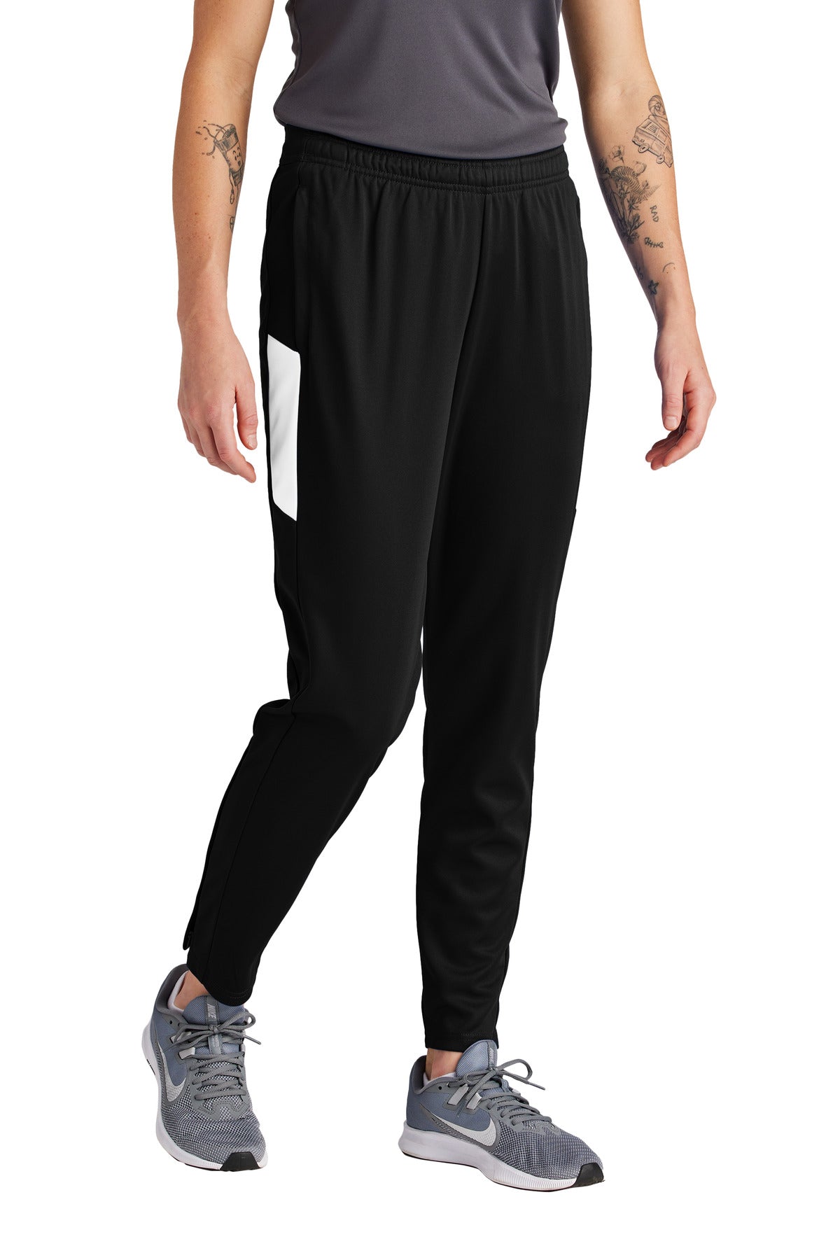 Sport-Tek Women's Travel Pant LPST800 Black/ White